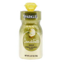 CandiFetti Gold Edible Sparkle Dust w/Figural Lid - 2.82 Ounce